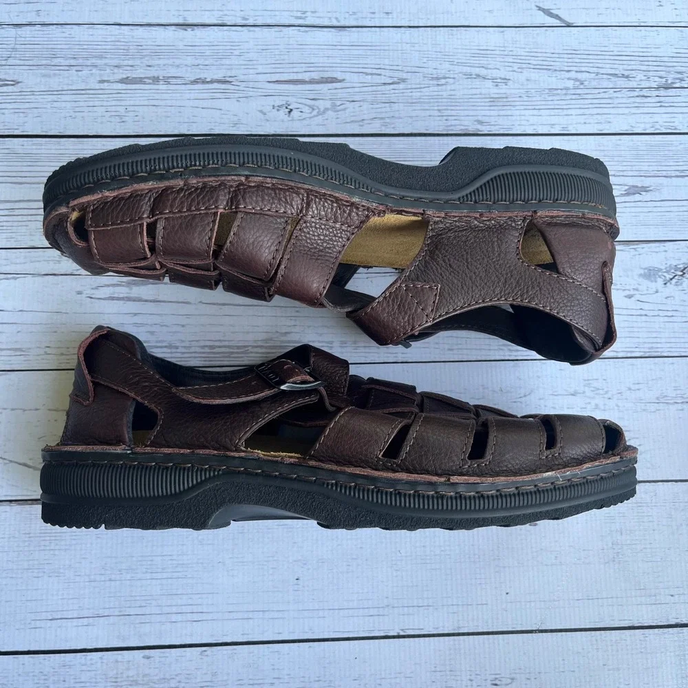 NAOT Mens NEW Brown Leather Fisherman Sandals Israel Size 47 M14 Comfort Earthy